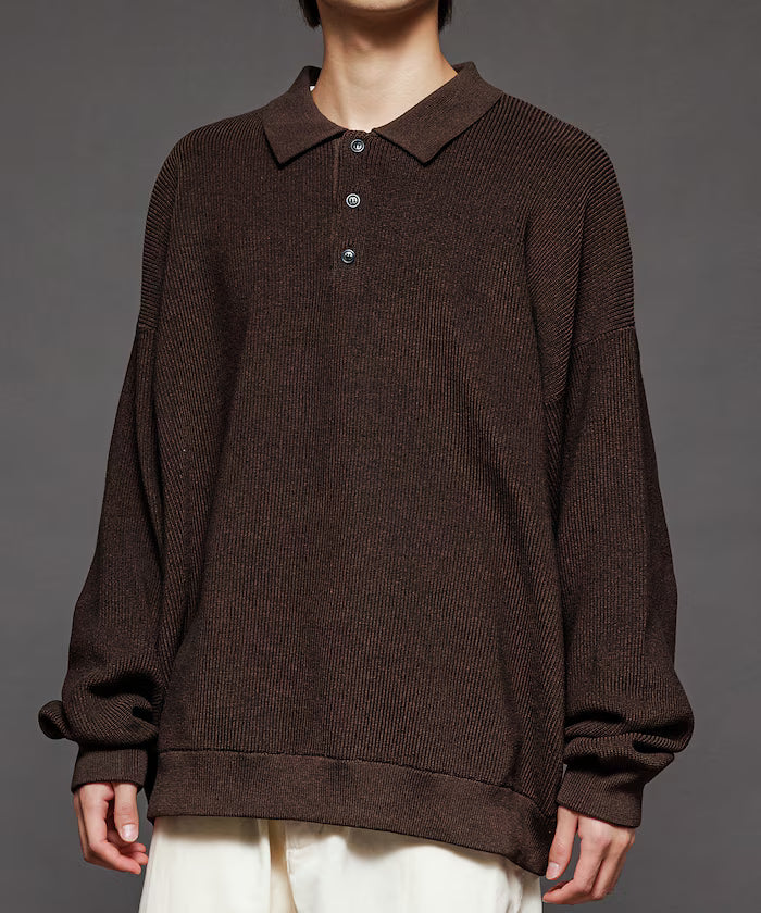 Relaxed Fit Cable Knit Polo Color Knit [Limited Release]
