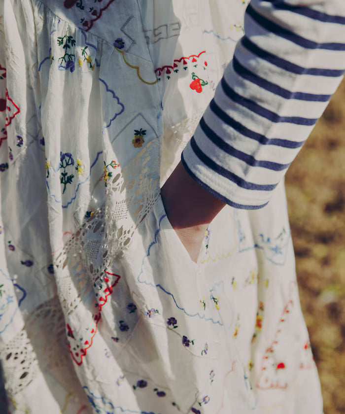 Flower Handkerchief Embroidered Camisole Dress