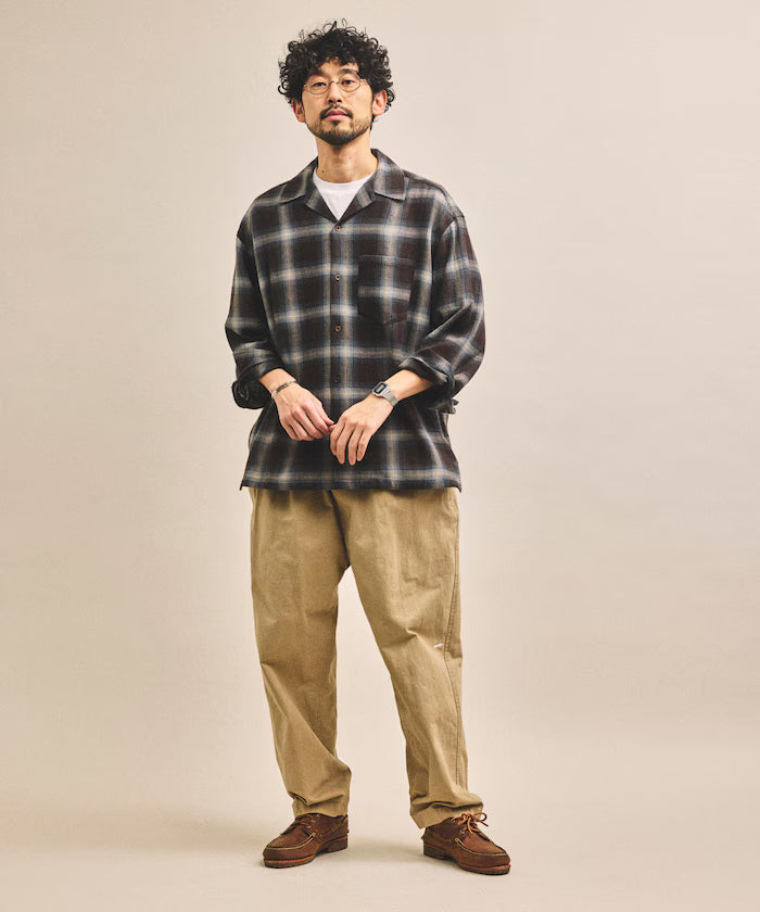 Pre-dyed ombre check sheer shirt relaxed fit