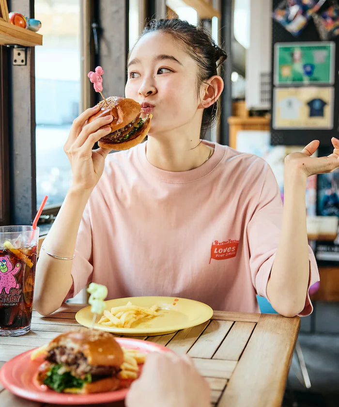 Burger Factory × FREAK'S STORE/ Burger Factory Limited Big Silhouette Back Print Crew Neck T-shirt 【Limited Edition】