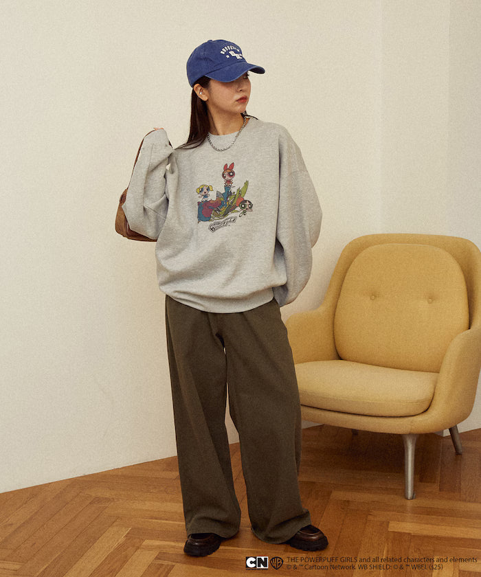 The Powerpuff Girls Front Art Crew Neck Sweatshirt Limited Edition