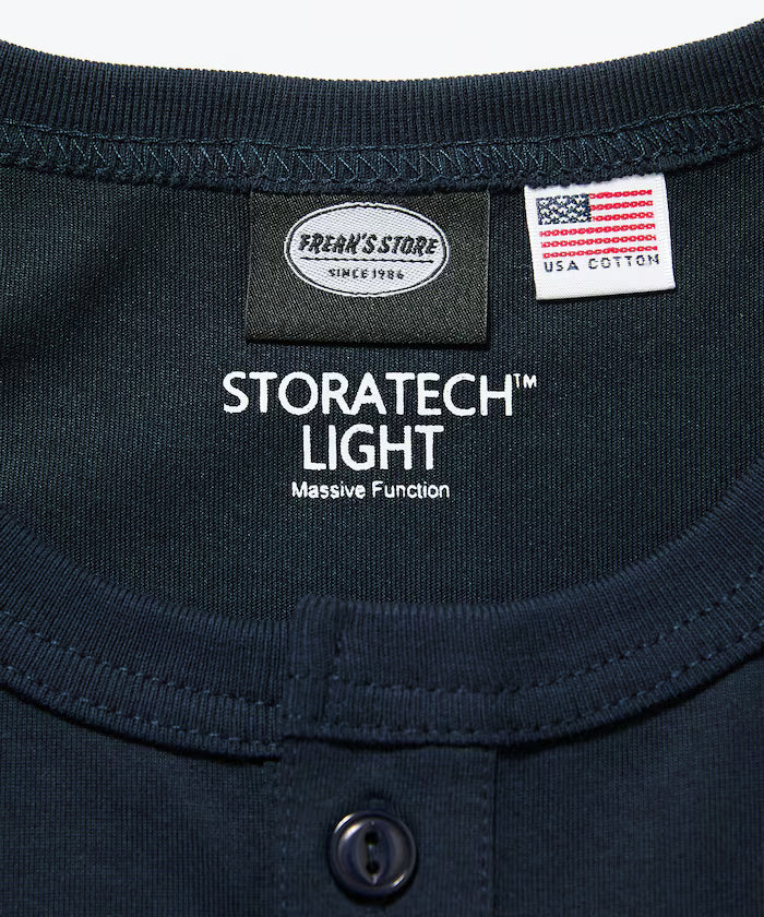 STORATECH/Stratech Lightweight Henley Neck T-Shirt/Antibacterial/Odor Resistant/Antimicrobial/UV Cut/Contact Cooling/Dry Fast 【Limited Edition】