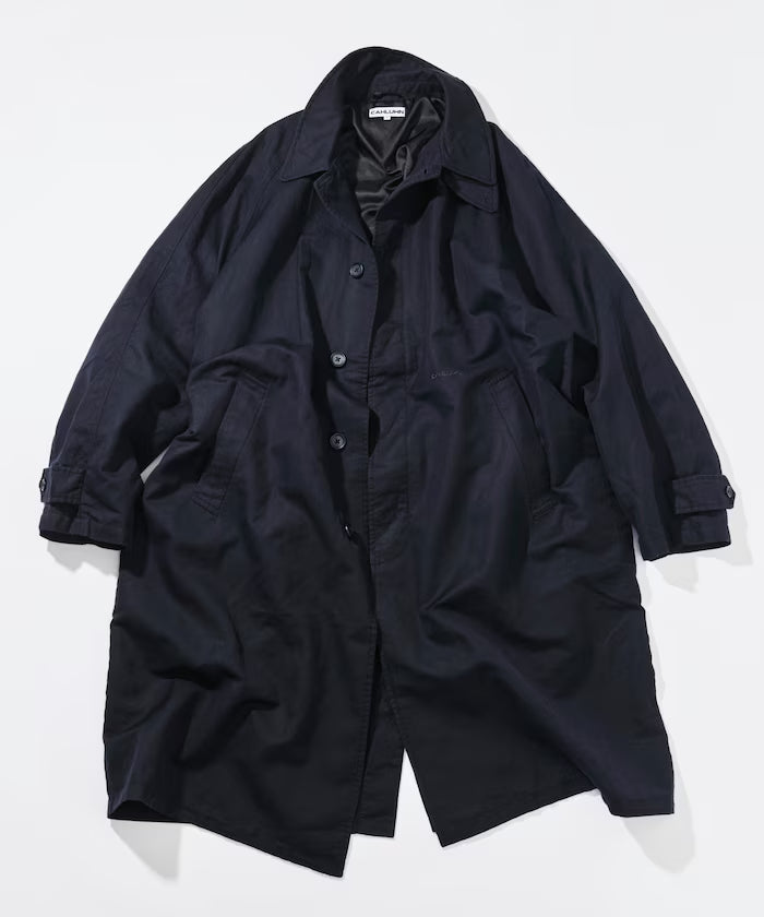 Cotton Linen Balmacaan - navy