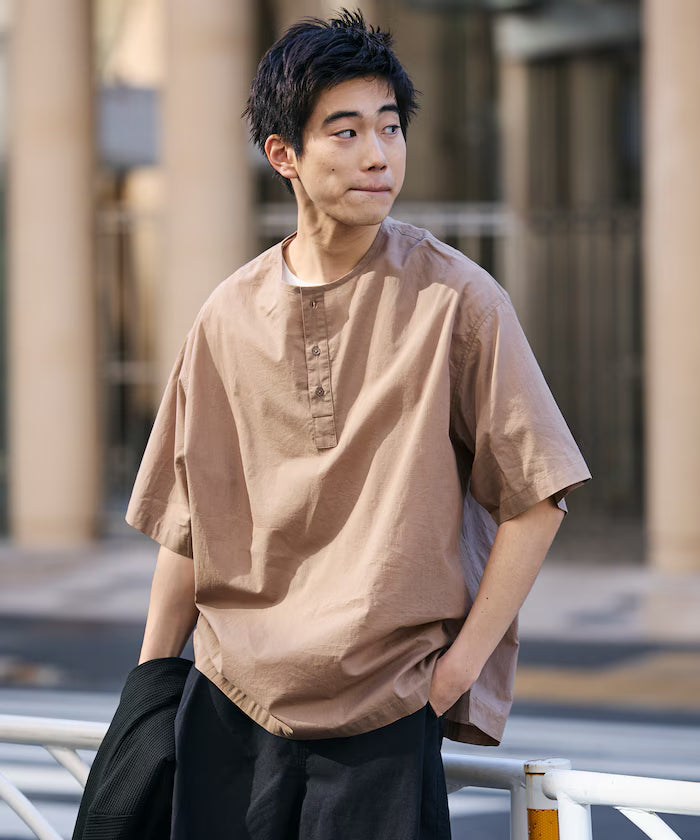 Relax Fit Relaxed Fit Henley Neck Pullover Shirt [Limited Edition]