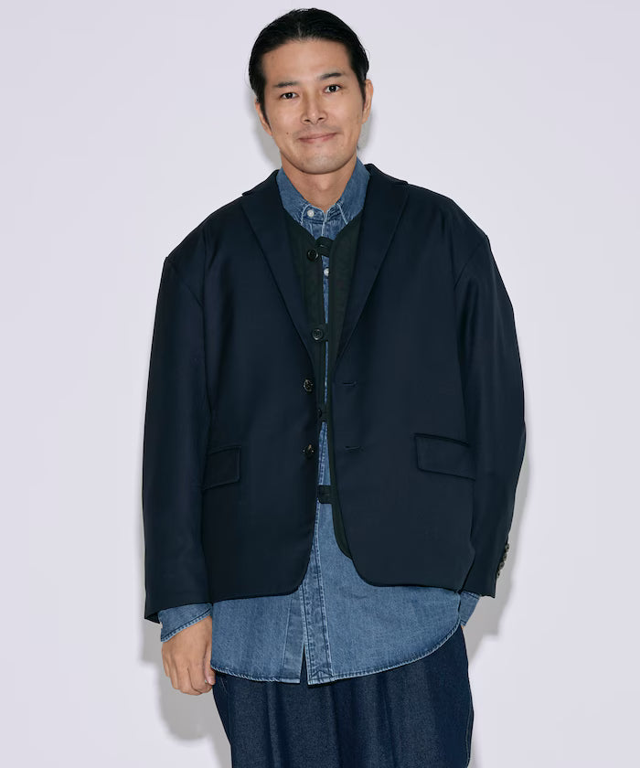 Sleeve-Contrast Tailored Jacket / Relaxed Fit