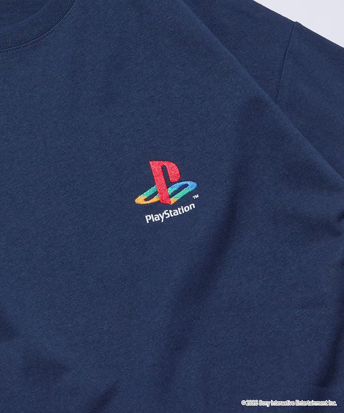 Big Silhouette Logo Back Print Crew Neck T-Shirt/PlayStation NEVER STOP 【Limited Edition】