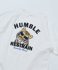 Big Silhouette Design Back Embroidery Crew Neck T-Shirt / TIGER 【Limited Edition】 - WHT-TIGERFACE