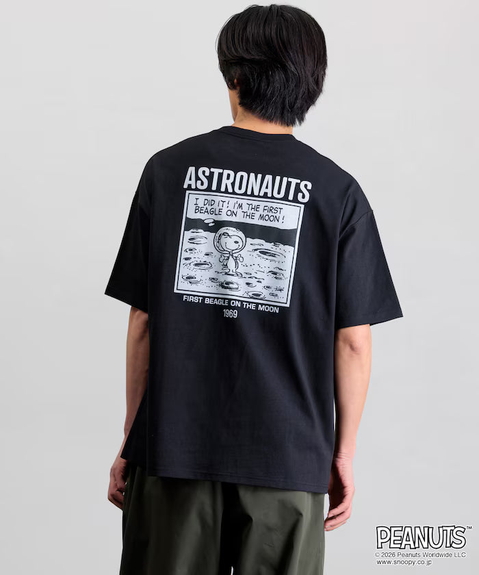 PEANUTS/Peanuts Exclusive Big Silhouette Back Print Crew Neck T-Shirt/ASTRONAUTS 【Limited Edition】