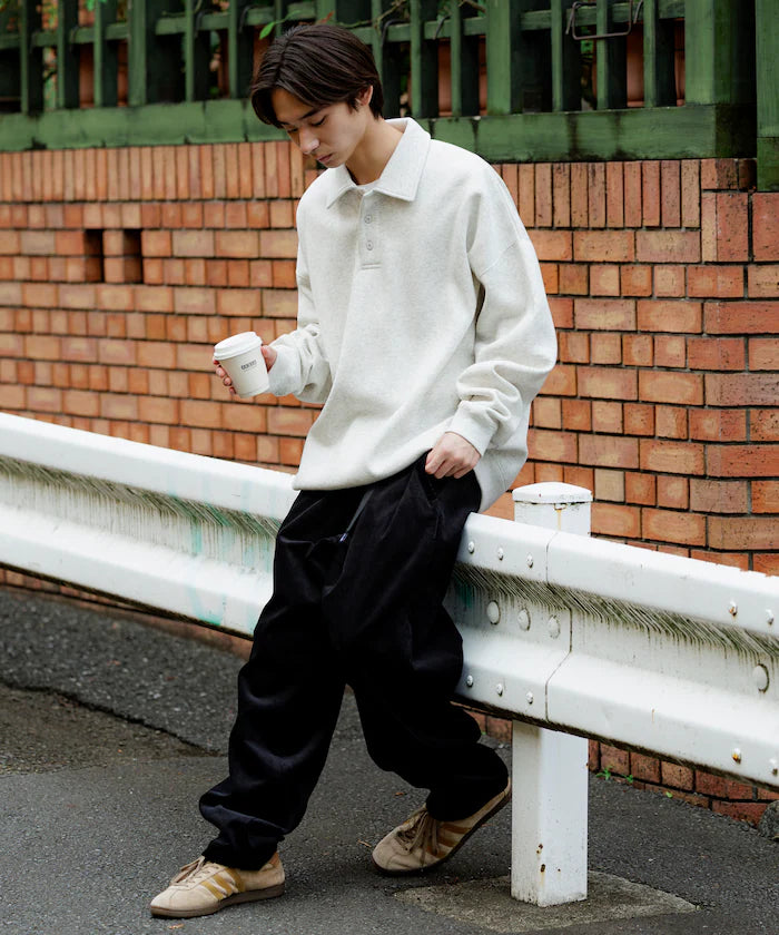 Relaxed Fit Spindle Polo Collar Sweat / Hem Code [Limited Edition]