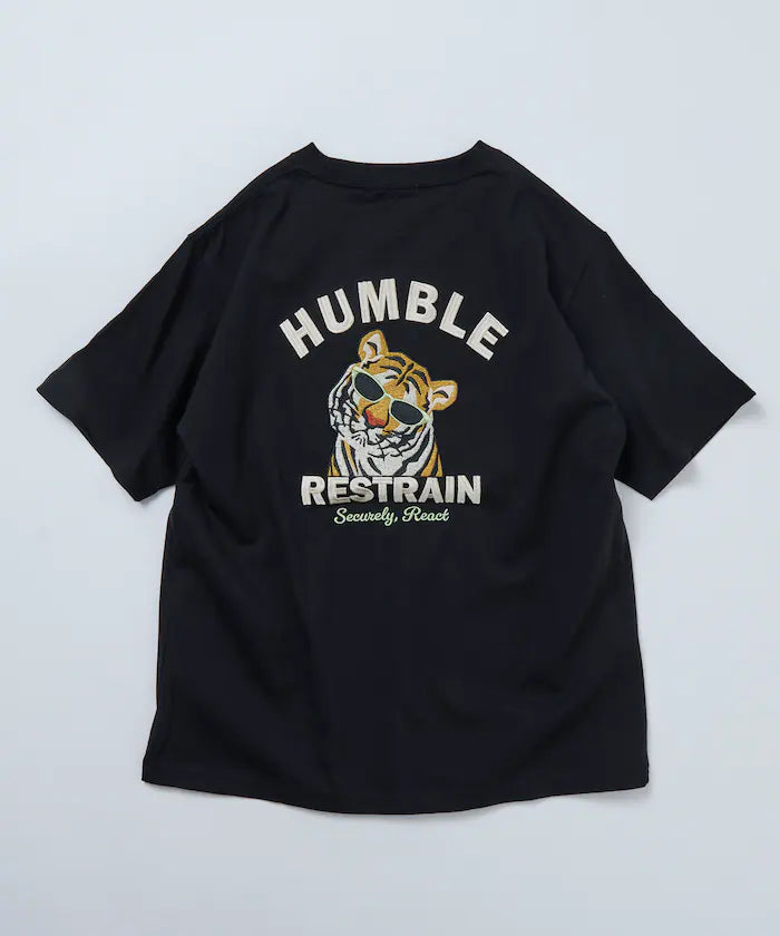 Big Silhouette Design Back Embroidery Crew Neck T-Shirt / TIGER 【Limited Edition】
