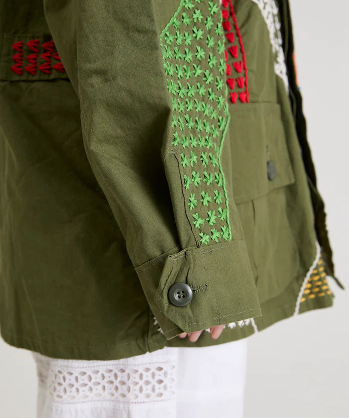 Vintage Hand-Stitch Remake Military Shirt Plain