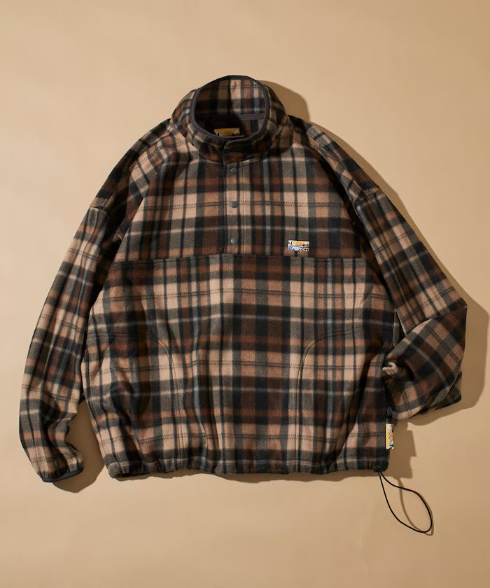 Big Silhouette One Point Logo Fleece Snap Button Spindle Pullover