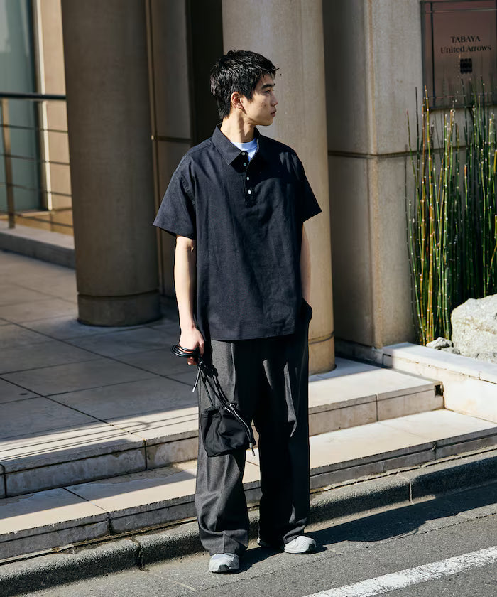 Relax Fit Relax Fit Linen Mix Polo Collar Shirt [Limited Edition]