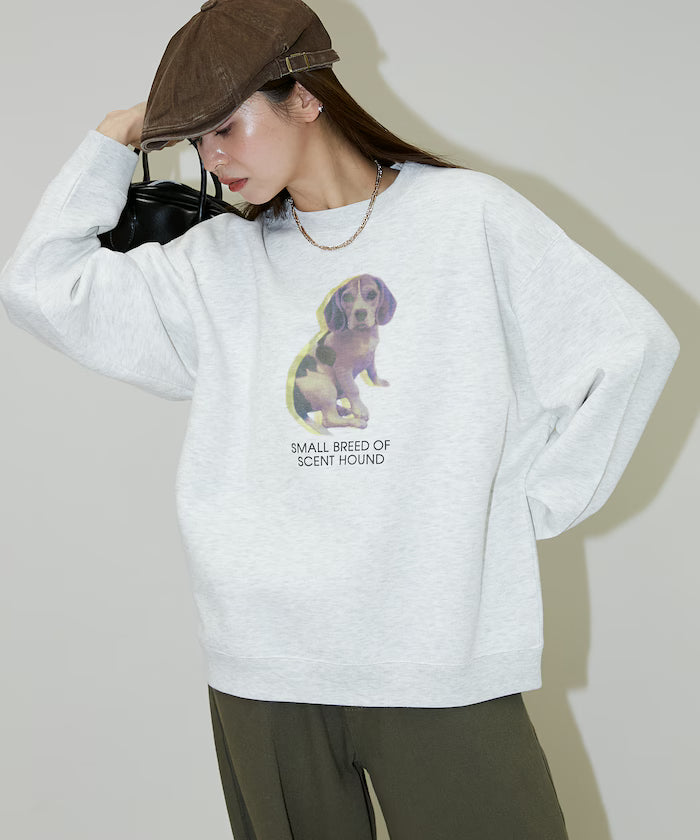 Dog Photo Print Fleece Lined Sweat Pullover Limited Edition