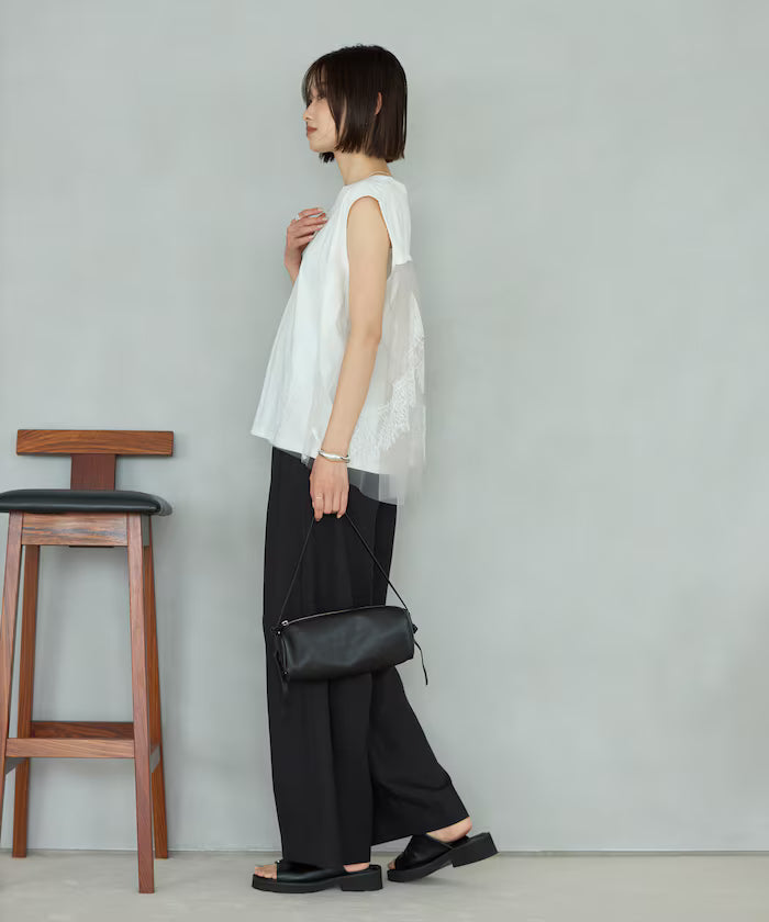 Organic Cotton Tulle Lace Docking Top