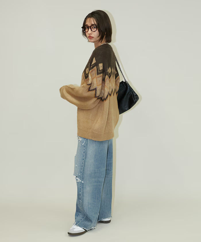 Jacquard Mohair Touch Knit Pullover Limited Edition