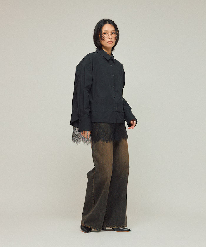 Oversized Lace Layered Shirt