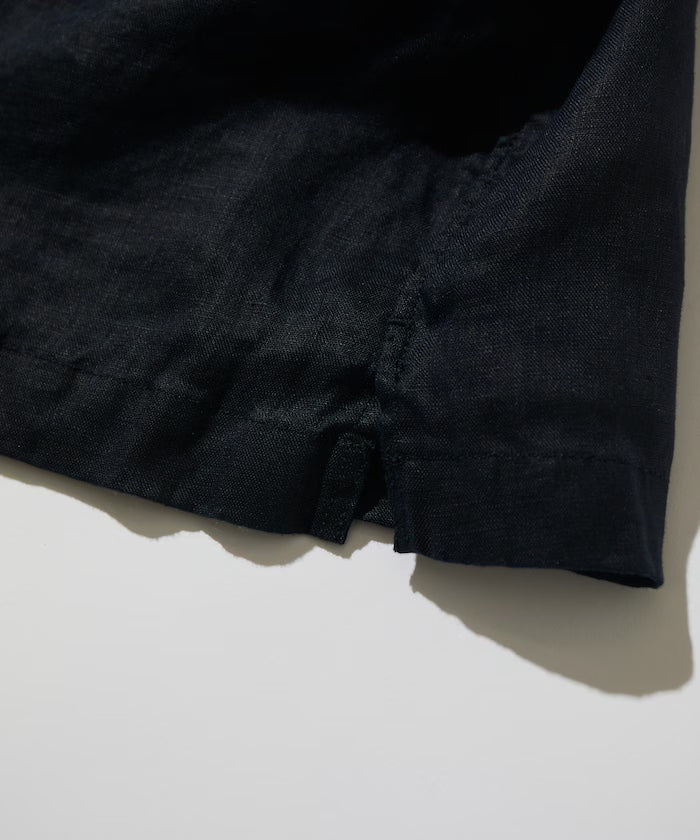 Linen Open Collar Short Sleeve Shirt