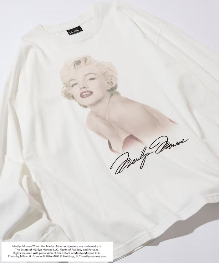 Special Order Marilyn Monroe L/S Cut Sew 'Red Sitting' - White