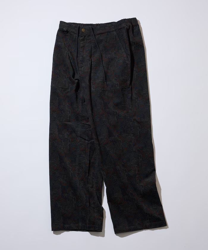 Wide Straight Silhouette All-Over Print Light Corduroy Easy Pants [Compatible with Set Up]