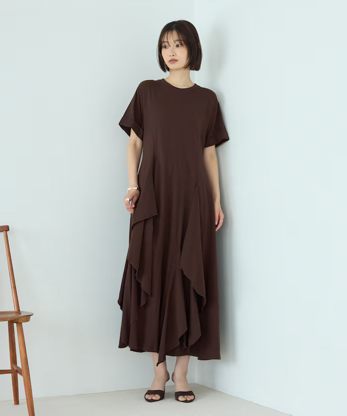 Organic Cotton Draped Flare Dress
