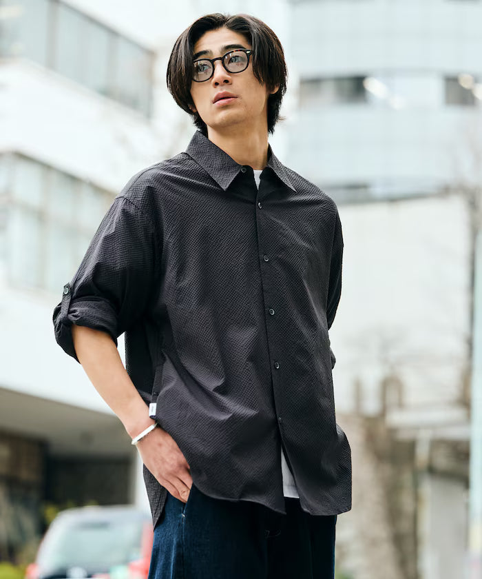 AiRide/Air Ride Relax Fit 2WAY Roll Up Sheer Seersucker Shirt/Pocketable/Quick Dry/UV Cut [Limited Release]
