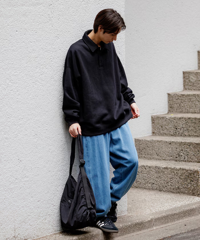 Relaxed Fit Spindle Polo Collar Sweat / Hem Code [Limited Edition]