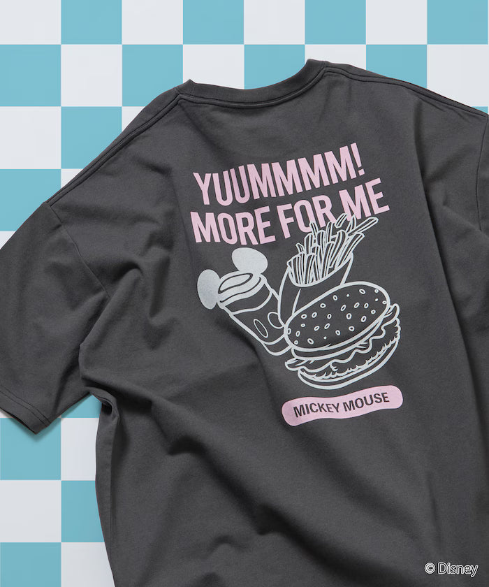 DISNEY/Mickey Mouse/Exclusive Crew Neck Printed Sweatshirt/FOOD 【Limited Release】 - Deep Black