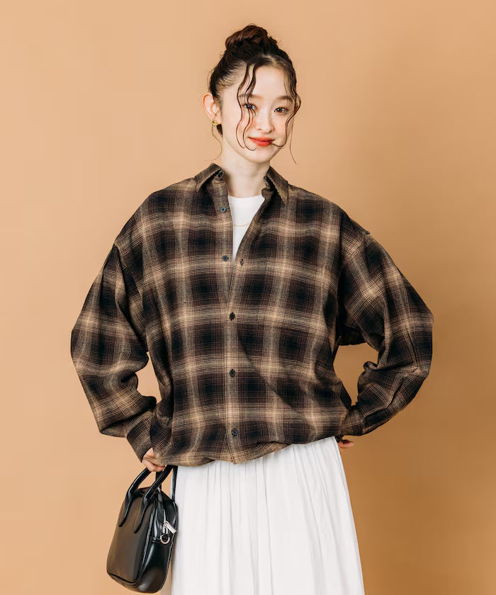 Wide Silhouette Ombre Check Spindle Shirt [Limited Edition]