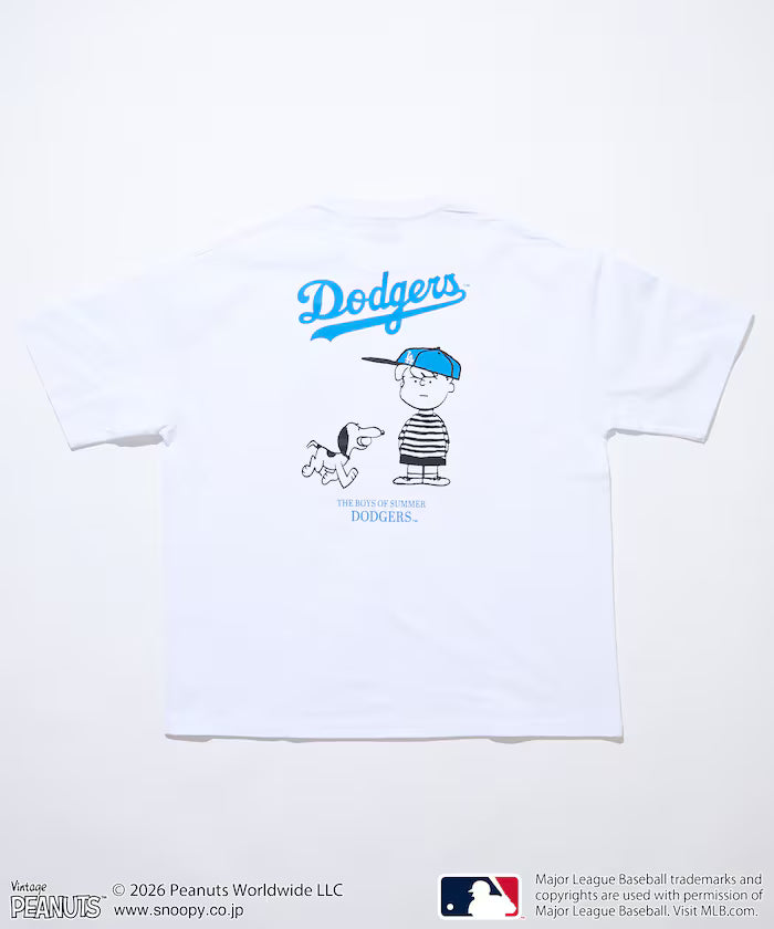PEANUTS×MLB Exclusive Big Silhouette Back Print T-Shirt / DODGERS 【Limited Edition】