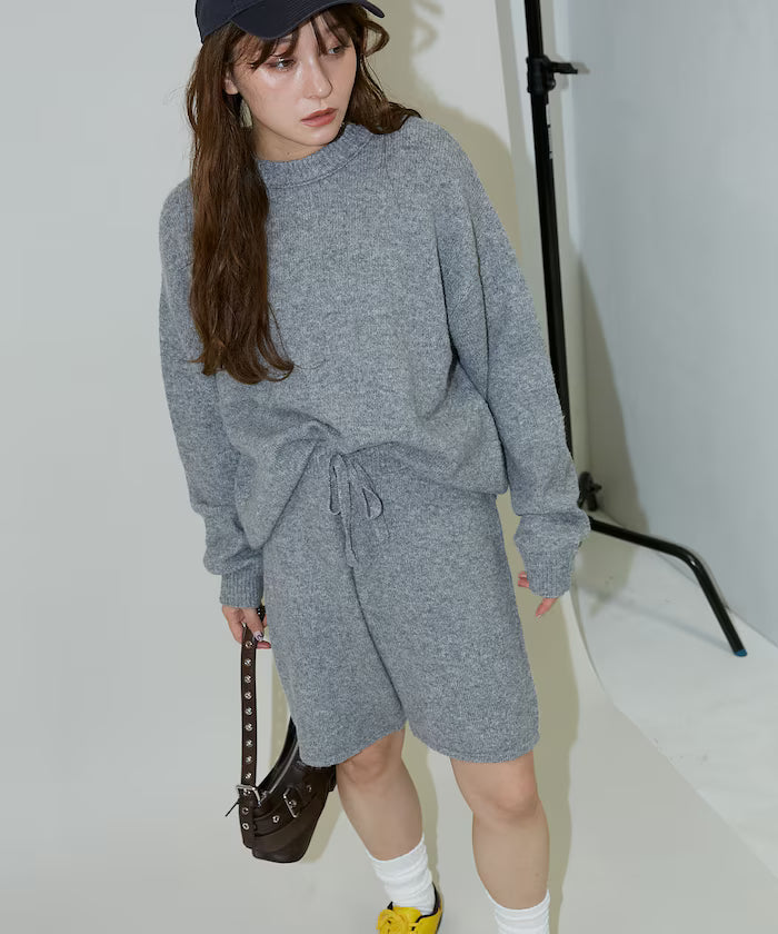 Knit Top Short Pants Set Up Limited Edition