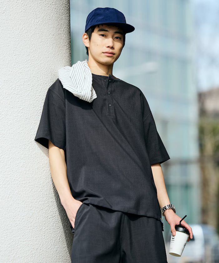 AiRide/Packable Setup/Henley Neck Pullover/Shorts/Packable/Quick-Drying/UVA Cut 【Limited Edition】