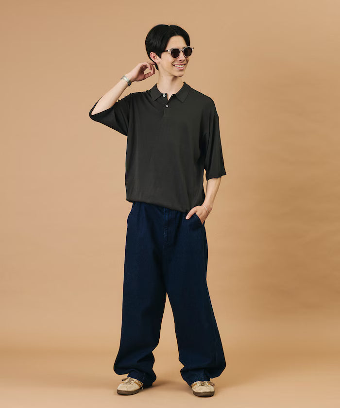 [New Color Added] SUPER ICE / Super Ice Short Sleeve Polo Neck Knit / Contact Cold Sensation