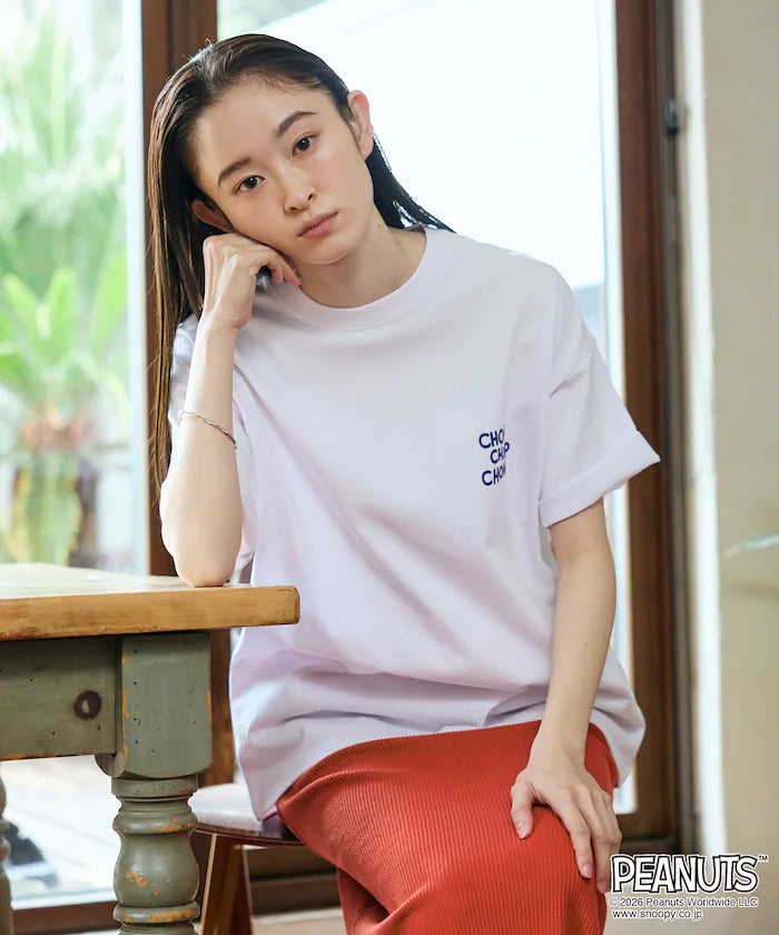 PEANUTS/Peanuts Limited Edition Big Silhouette Back Print Crew Neck T-Shirt/CHOMP 【Limited Edition】