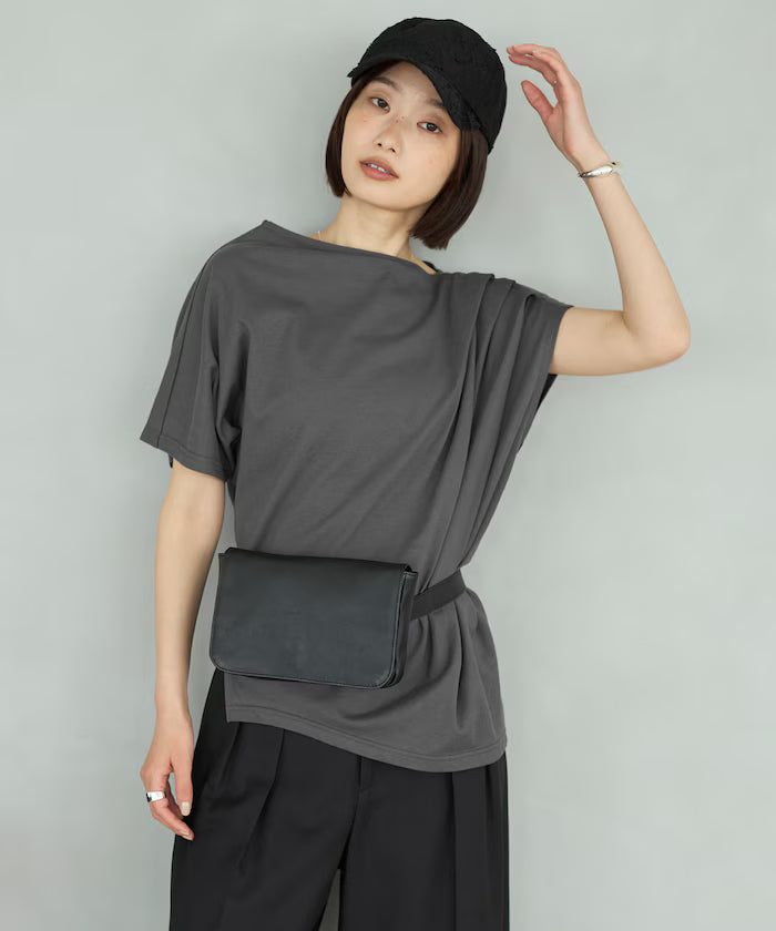 Organic Cotton Asymmetrical Draped Top