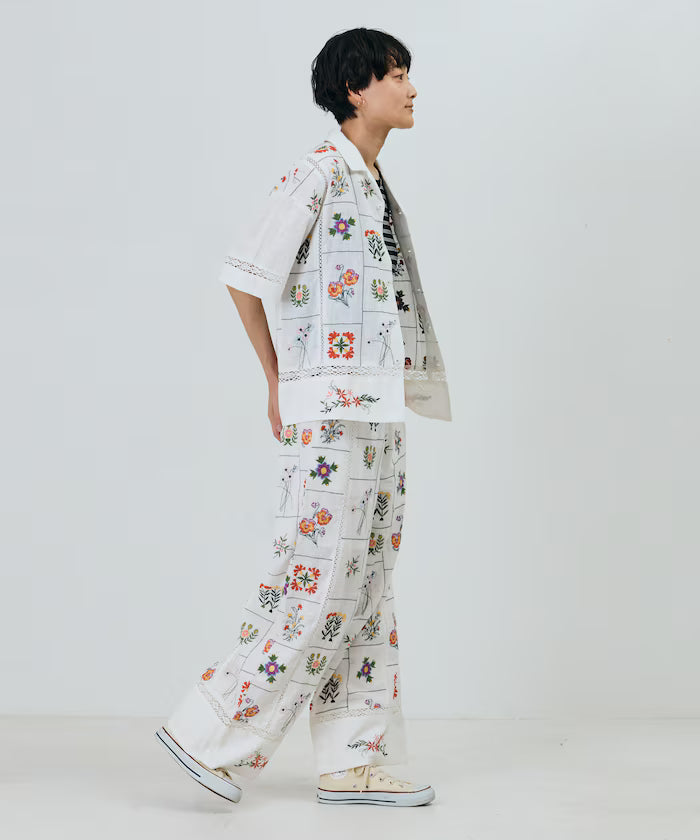 Patchwork Flower Embroidery Shirt