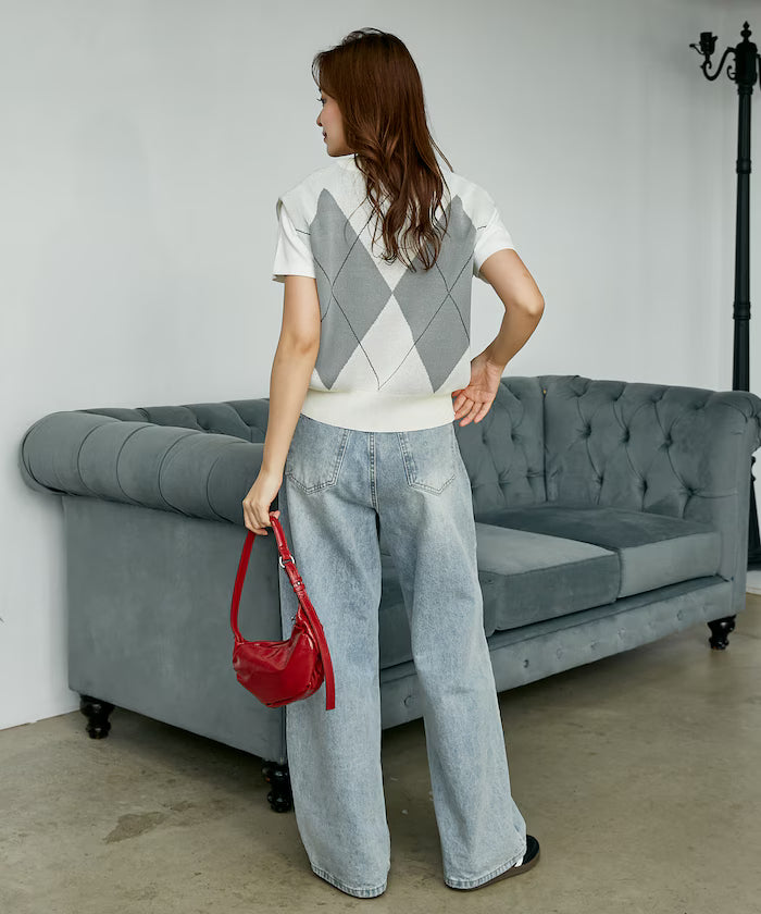 Summer Knit Argyle Vest Limited Edition