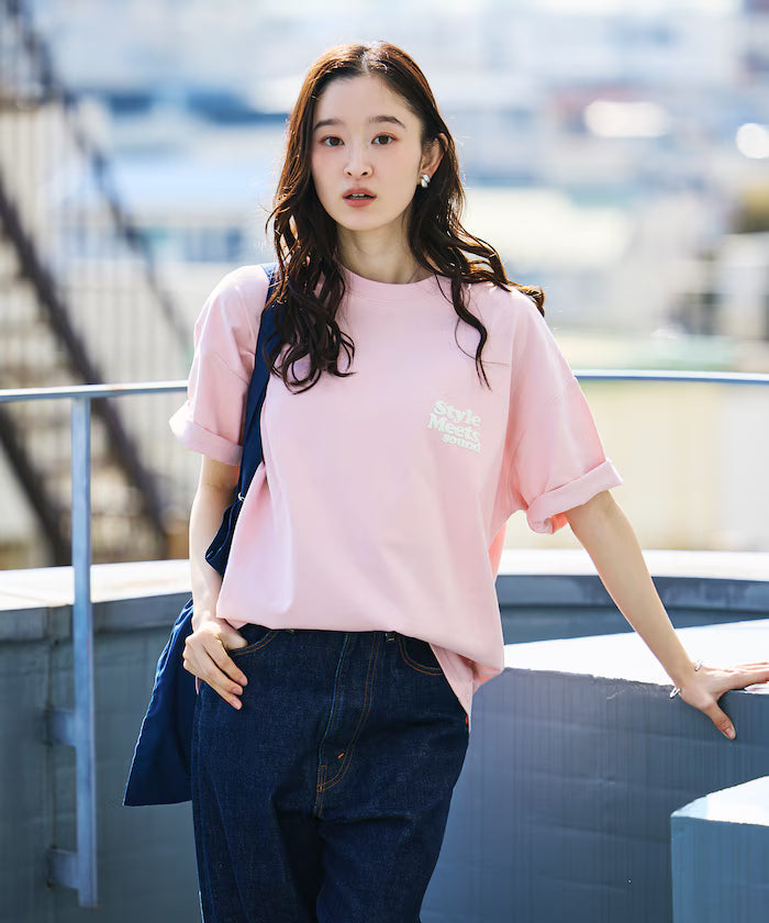 Big Silhouette Back Print Crew Neck T-Shirt / Style Meets 【Limited Edition】