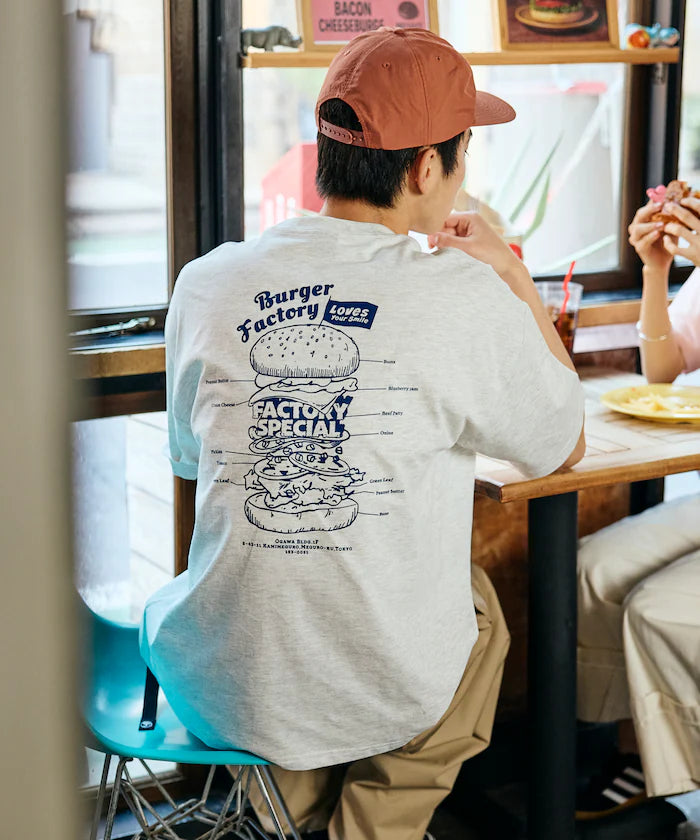 Burger Factory × FREAK'S STORE/ Burger Factory Limited Big Silhouette Back Print Crew Neck T-shirt 【Limited Edition】