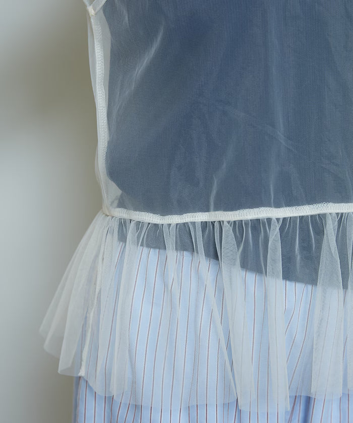 <Set Item> Tulle Layered Tank Top Limited Edition