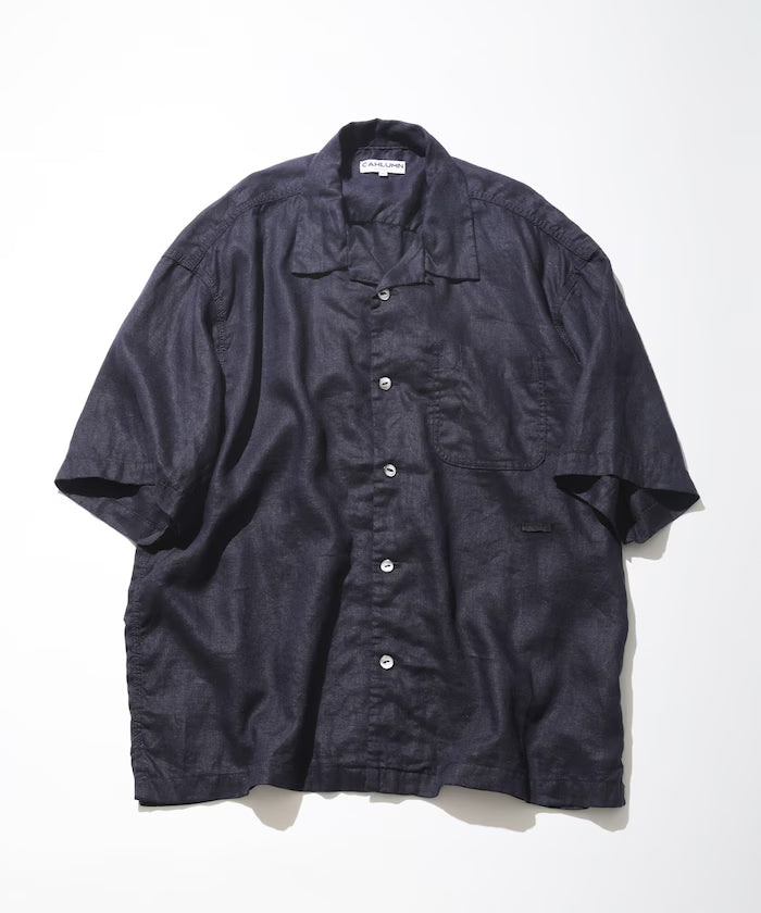 Linen Open Collar Shirt