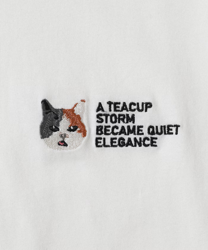 Organic Cotton One Point Animal Embroidery T-Shirt