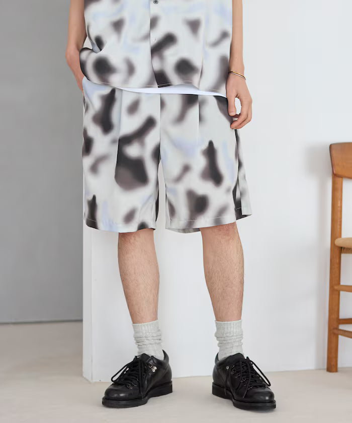Pattern Easy Shorts / All-over Design Short Pants / Compatible with Setup - Camouflage