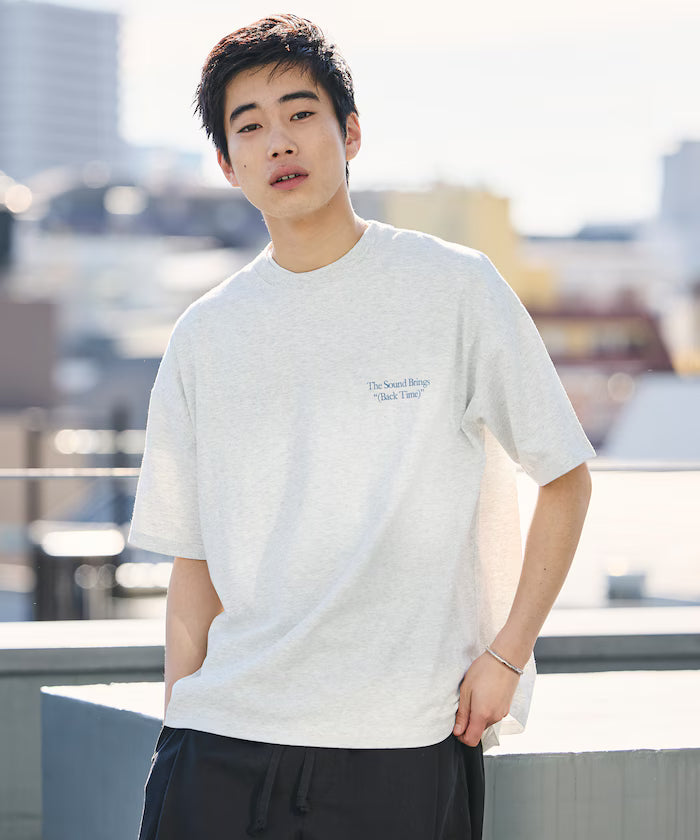 Big Silhouette Back Print Crew Neck T-Shirt / The Sound Brings 【Limited Edition】