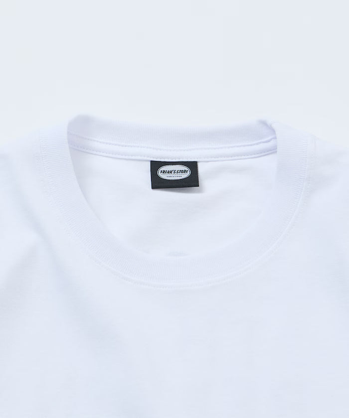 Big silhouette one-point embroidery back print hem code pocket T-shirt [Limited Edition]