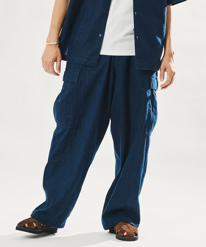 LINEN COTTON EASY CARGO PANTS 【Compatible with Set-Up】