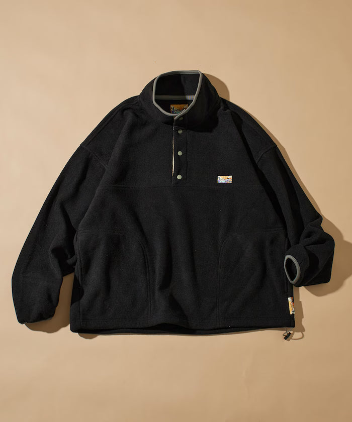 Big Silhouette One Point Logo Fleece Snap Button Spindle Pullover