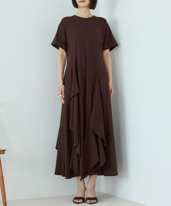 Organic Cotton Draped Flare Dress