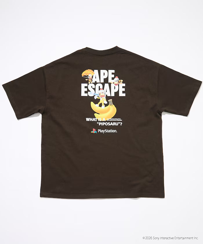 Big Silhouette Back Print Crew Neck T-Shirt/PlayStation Ape Escape 【Limited Edition】