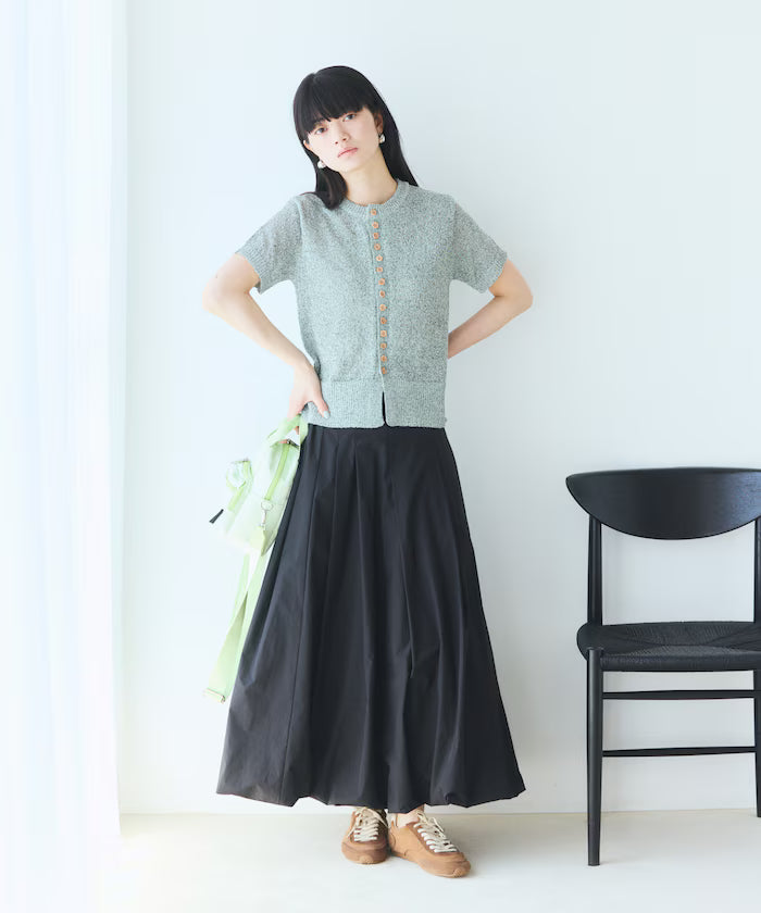 Wood Button Boucle Cardigan